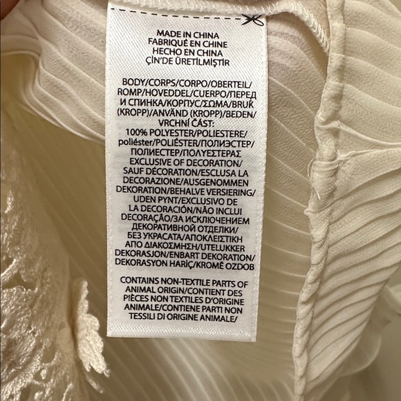 Polo by Ralph Lauren Cream Lace-Front Ruffled High-Neck Blouse Size 4 - Picture 10 of 14